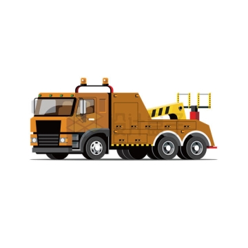 一辆橙色的大型拖车救援车辆清障车5844440矢量图片免抠素材