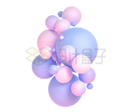 一大堆粉色紫色的圆球3D模型8629184PSD免抠图片素材