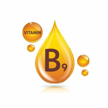 黄色油滴叶酸维生素B9营养元素维他命保健品png图片免抠EPS矢量素材