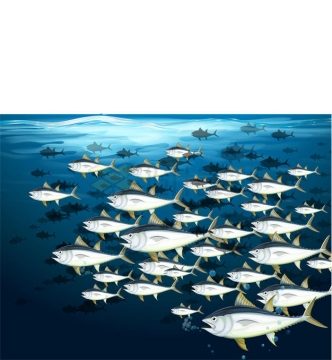 海洋中大量的鱼群渔业资源丰富9803118矢量图片免抠素材
