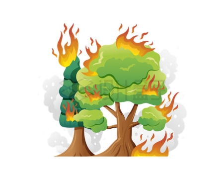 燃烧的大树卡通森林火灾8314982矢量图片免抠素材