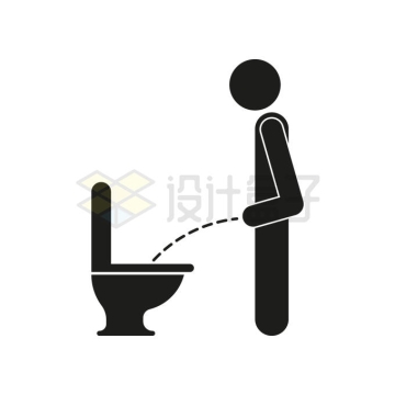 站着撒尿进抽水马桶男厕所标志8091671矢量图片免抠素材