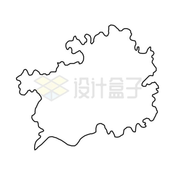黑色线条贵州省地图9247237矢量图片免抠素材