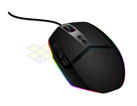 一款发光炫彩的有线鼠标电脑游戏鼠标2045800矢量图片免抠素材