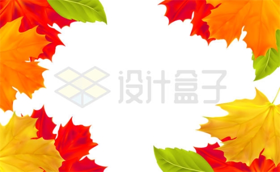 黄色树叶装饰的秋天边框2086581矢量图片免抠素材