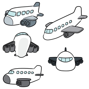 5款可爱卡通飞机图片免抠素材