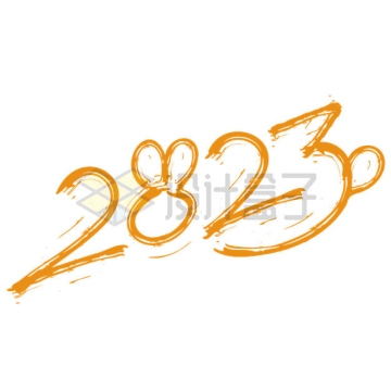创意抽象2023年兔年新年春节艺术字体2906936矢量图片免抠素材