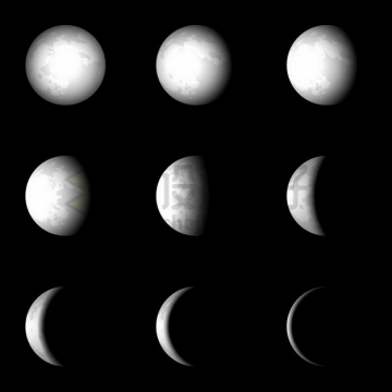 月球月相变化132943png矢量图片素材