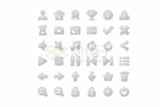  36 gray crystal buttons 4719145 vector picture free material