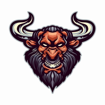 愤怒的牛头人牛魔王logo设计png图片免抠矢量素材
