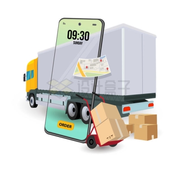 开着小货车送货的货运公司搬家公司9780327矢量图片免抠素材