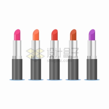  Five lipsticks of different colors, cosmetics, png pictures, matt free vector materials