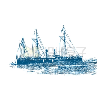 风帆战舰军舰驱逐舰插画2346236矢量图片免抠素材