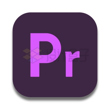 带阴影Adobe Premiere Pro（Pr）视频编辑软件图标6717684矢量图片免抠素材
