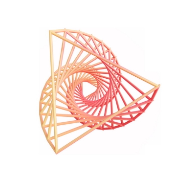 3D立体粉色线条组成的抽象螺旋图案700651png图片素材