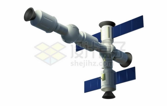 中国天宫空间站3D模型7302993矢量图片免抠素材