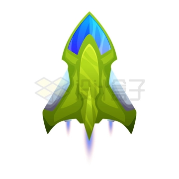 一架绿色银色卡通外星战机未来科幻风格小飞机4818769矢量图片免抠素材