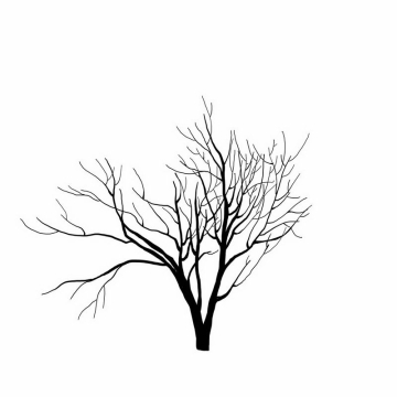 黑色的手绘风格干枯的大树3469473png图片免抠素材