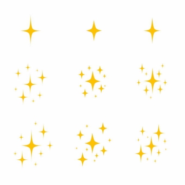 9款闪闪的黄色星星图案星芒图案3159586矢量图片免抠素材免费下载