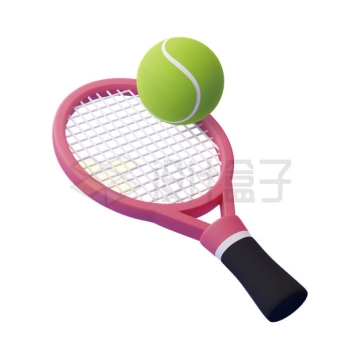 卡通网球拍和网球3D模型9930080矢量图片免抠素材