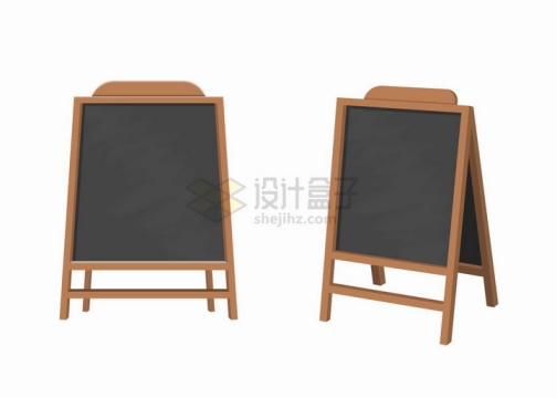 餐厅木架小黑板的2个不同角度png图片素材