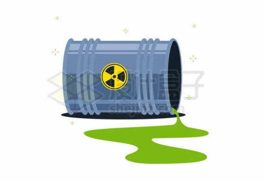 一个倒掉的化工桶流出绿色污染物5070997矢量图片免抠素材