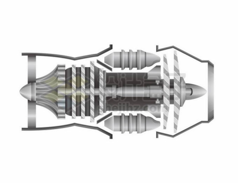 涡喷发动机解剖图4328360矢量图片免抠素材
