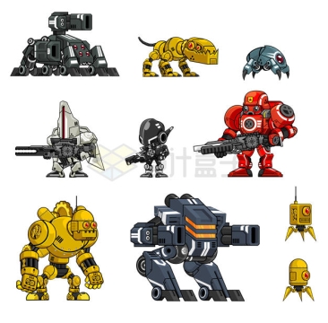 10款卡通战争机器人7201410矢量图片免抠素材