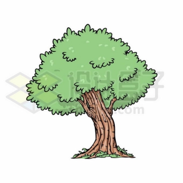 一棵茂盛的卡通大树绿树9185461矢量图片免抠素材