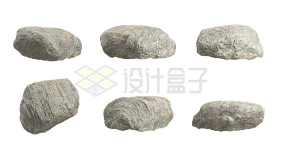 6款灰色的石头石块7846348PSD免抠图片素材