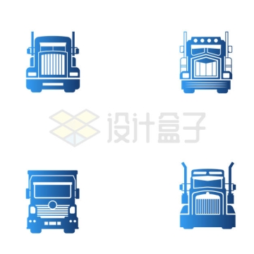 4款蓝色卡车车头图案图标logo设计方案1088409矢量图片免抠素材