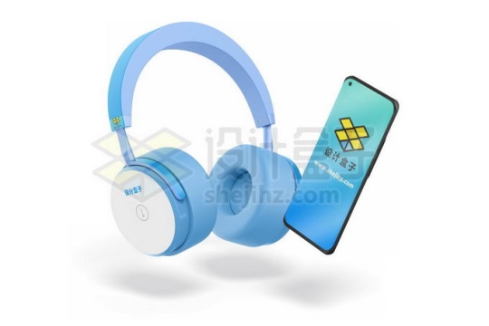 曲面屏手机和无线蓝牙头戴式耳机显示样机3D模型4772976免抠图片素材