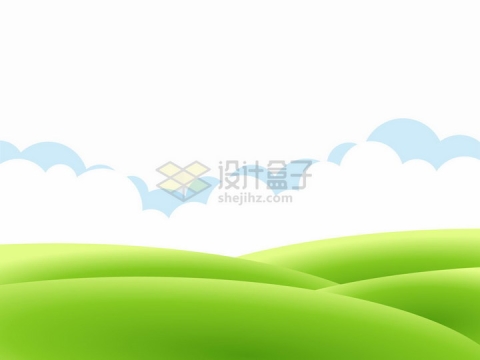 青青大草原和白云风景图png图片免抠矢量素材