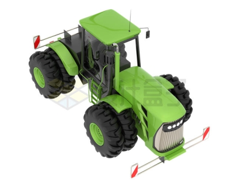 俯视视角的绿色大型拖拉机3D模型4594789PSD免抠图片素材