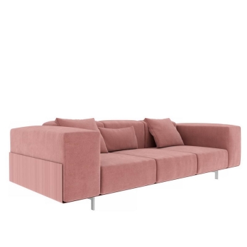 淡红色的布艺沙发三人沙发家具3258822png图片免抠素材