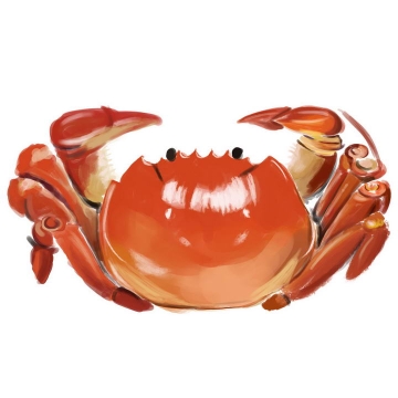手绘风格美味大闸蟹螃蟹美食图片免抠素材