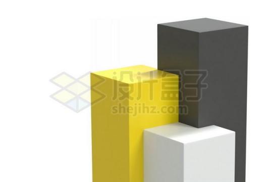 黑色黄色白色立方体3D立体产品展台展架6765190免抠图片素材