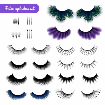  Various false eyelash cosmetics png picture matt free vector material