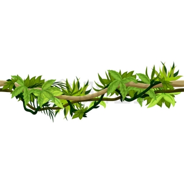 树枝枝头上缠绕的藤蔓植物装饰8827455矢量图片免抠素材