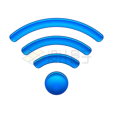 水晶按钮风格蓝色WiFi信号图案1444669矢量图片免抠素材