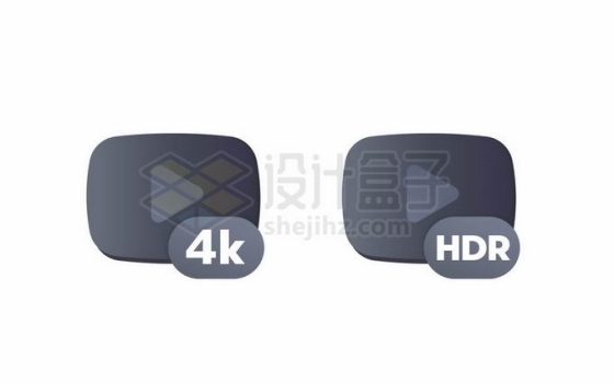 4K和HDR视频标志图标8673637矢量图片免抠素材