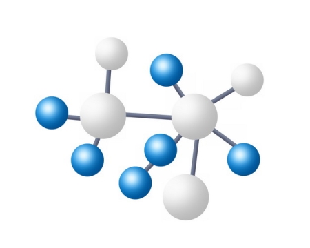 蓝色白色小球组成的分子结构模型872985png图片素材