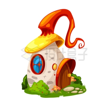 童话故事中的小蘑菇状卡通小房子房屋4614282矢量图片免抠素材