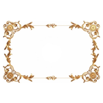  3D solid gold European pattern border 8661303 cut free picture material
