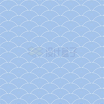 蓝色中国风波浪图案背景装饰1225615矢量图片免抠素材
