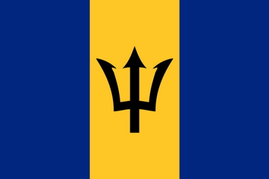 标准版巴巴多斯国旗图片素材