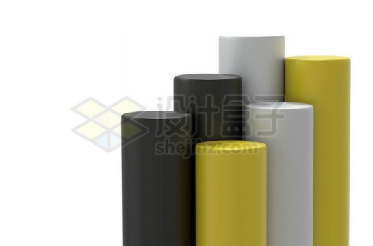 黑色白色黄色圆形3D立体产品展台展架8597402免抠图片素材