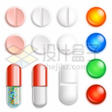 各种彩色药片药丸胶囊301013png图片素材