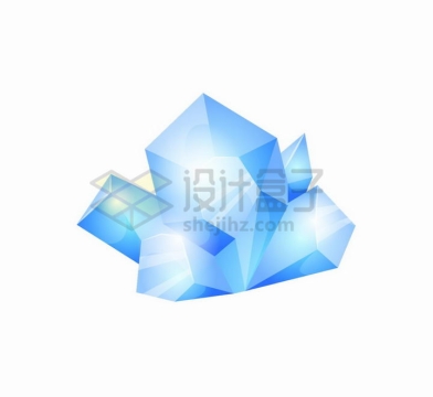 蓝色的卡通水晶游戏宝石道具png图片免抠矢量素材