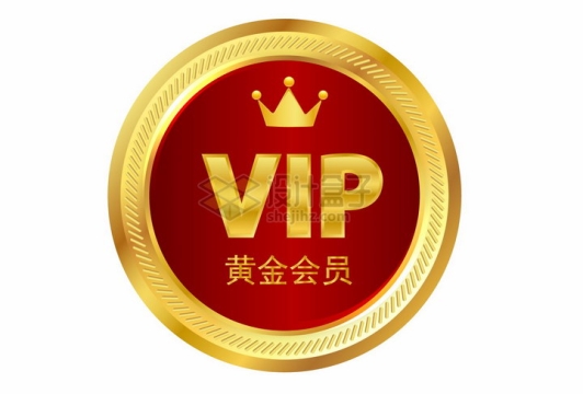 VIP黄金会员勋章标志png图片免抠矢量素材